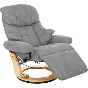 MCA Calgary 2 relaxfauteuil, TV-fauteuil, stof/textiel 150kg belastbaar ~ lichtgrijs, natuurbruin