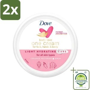 Dove - Body Love - One Cream - Hydraterend en voedend - 250 ml - Voordeelverpakking - 2 stuks - Hydraterende crème - Voedende crème