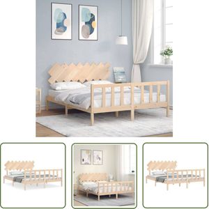 The Living Store Massief Grenenhouten Bedframe - King Size - Functioneel hoofd- en voeteneinde