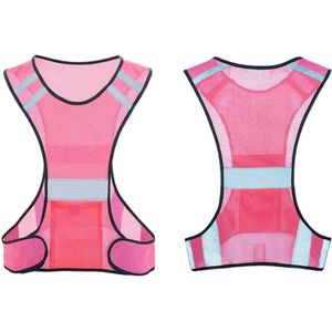 Reflecterend fietsvest - Reflecterende veiligheidsuitrusting voor hardlopen in de nacht - Ademend lichtgewicht hardloopvest voor mannen en vrouwen - Verstelbaar veiligheidsvest met hoge zichtbaarheid - Geschikt voor joggen en fietsen - 52x56cm
