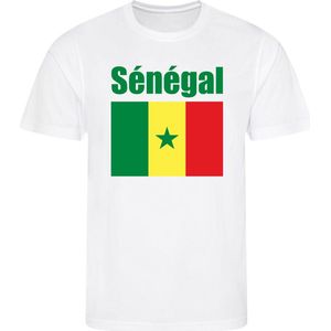 WK - Senegal - S?n?gal - T-shirt Wit - Voetbalshirt - Maat: S - Wereldkampioenschap voetbal 2022