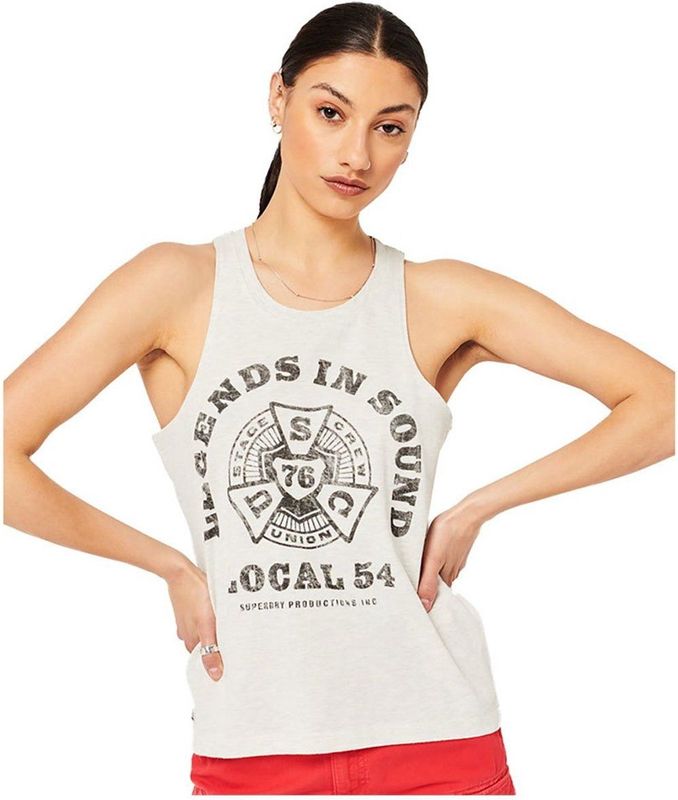 Superdry - Vintage Merch Store - Mouwloos T-shirt - Wit