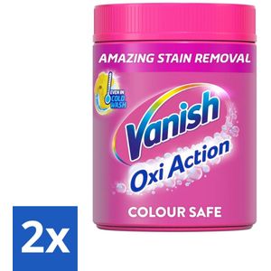 2 x Vanish Oxi Action Pink - Vlekkenverwijderaar - Wasbooster - Zonder Bleek - 1.12 Kg - Vlekkenverwijderaar - Wasbooster - Witwas - Wasmiddel - Vlekken Verwijderen