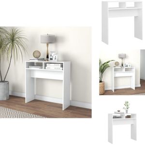 vidaXL Bijzettafel - Bijzettafels - Tafel - Tafels - Wandtafel 78x30x80 cm bewerkt hout wit