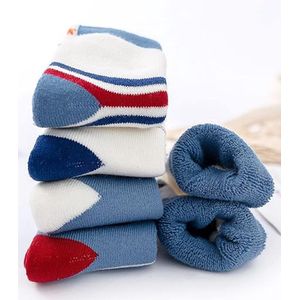 Jongenssokken met badstof voering, antislip, comfortabele, dikke warme sokken (5 paar, medium) (1-3 jaar)