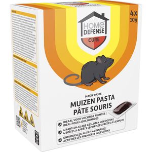 HOME DEFENSE® Muizenlokdoos Pasta 'Magik Paste' - muizenval - muizengif - muizen bestrijden - 3+1 stuks