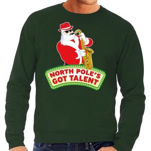 Foute kersttrui / sweater heren - groen - North Poles Got Talent M
