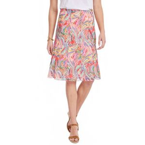 Uitlopende rok tot halverwege de lengte in kanten mesh