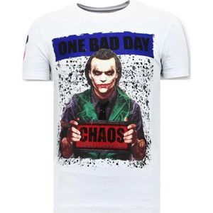Stoere Heren T-shirt - The Joker Man - Wit