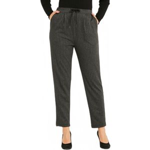 Rechte broek met elastische tailleband in stretch breisel