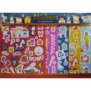 Sinterklaas stickers 140 stuks premium - 5 stickervellen Sint en Piet -stickers voor cadeautjes en surprises met paard - wortel - schoen - zak van sinterklaas - pepernoten - mijter
