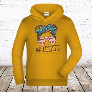 Kidlife goudgele hoodie -James & Nicholson-158/164-Hoodie meisjes