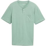 TOM TAILOR - Shirt - Lichtgroen - Kwartmouw - Ronde Hals