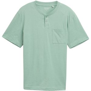 TOM TAILOR - Shirt - Lichtgroen - Kwartmouw - Ronde Hals