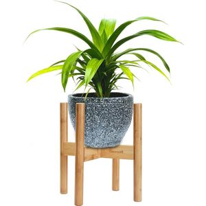 Verstelbare Bamboe Houten Plantenstandaard voor Potten van 22-32 cm - Mooi Midden van de Eeuw Woonaccessoire