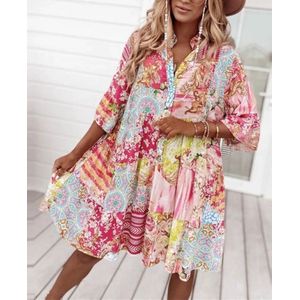 Estee Brown MIDI SHIRT Spring 2025 DRESS WVN-Red- Dames Jurk - Maat One size