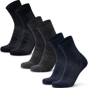DANISH ENDURANCE Lichte Merino Wol Wandelsokken Dames en Heren Sportsokken - anti blaren - 3 paar - Maat 39-42