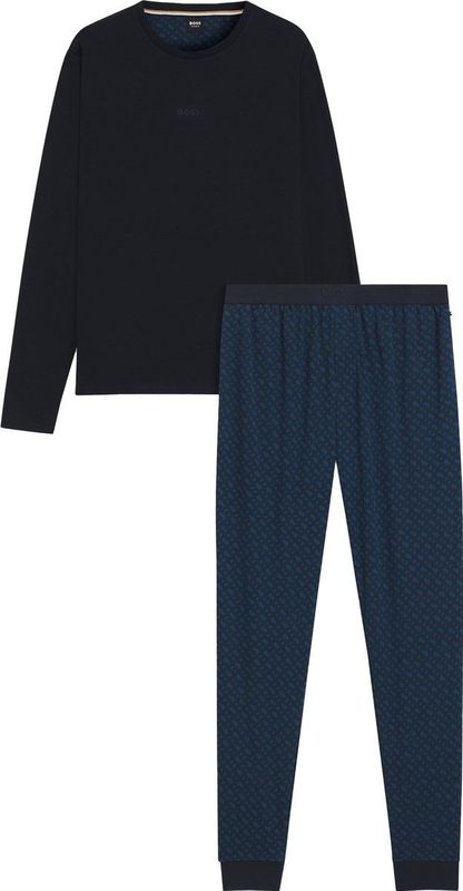BOSS - Relax Long Set - Heren Pyjama Set - Donkerblauw