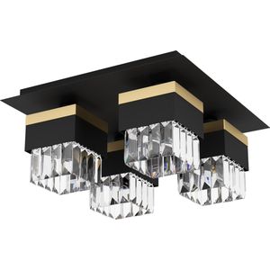 EGLO Barrancas Plafondlamp - E14 - 38 cm - Zwart|Goud