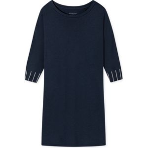 SCHIESSER Modern Nightwear nachtkleding dames - dames slaapshirt 3/4-mouw modal oversized manchetten donkerblauw - Maat: 36