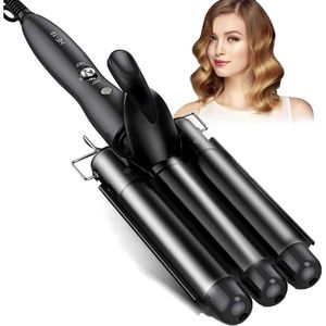 Wafeltang Haar 25mm - Golvenkrultang - Wave Krultang - Golvenkrultang - Instelbare Temperatuur- Waver -Beach Waves - Krultang - voor Lang en Kort Haar - Zwart