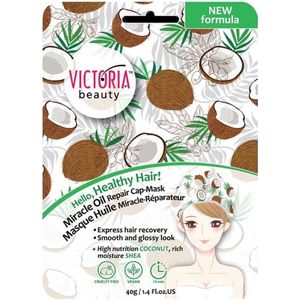 Victoria Beauty Duo Pack Miracle Oil Haarherstellend Cap-Masker – 2x 40g – Diep Voedend Haarmasker met Kokosolie & Sheaboter – Makkelijke Haarverzorging voor Herstel en Glans