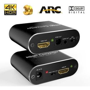 DrPhone ARC1 - HDMI Splitter / Converter - HDMI naar HDMI + SPDIF + Audio + ARC  - 5.1 Audio - 4K @ 60Hz - Geschikt Voor PS5 / Playstation 5 - Zwart