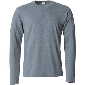 Clique Basic-T L/S 029033 - Grijs-melange - XS