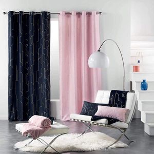 Douceur d'Intérieur Plaid Roze met Gouden Geometrische Print 120x150 cm