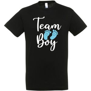 Team Boy T-shirt - Gender Reveal Party T-Shirt – Team Roze of Team Blauw – Zwangerschap Aankondiging Shirt – Baby Geslacht Onthulling Kleding – Mama Papa Familie Matching Outfit - Maat S