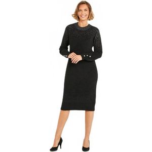 Korte glanzende gebreide trui