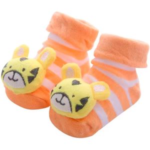 Super schattige babysokken - Baby Sokken - New born sokken - Kraamcadeau voor Jongen of Meisje - Babyshower Cadeau - Kraammand - Tijger - Oranje