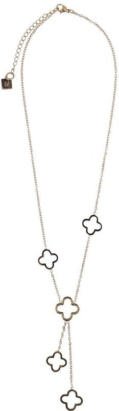 Manfield - Klavertjes Ketting - Goudkleurig - 45 cm