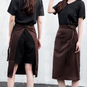 Zwarte Schort Set van 2 met Verstelbare Bandjes en Pockets voor Keuken en Horeca