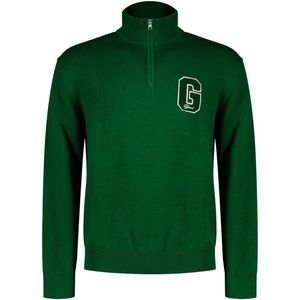 Gant - Small Graphic Badge - Trui - Groen - Halve Rits