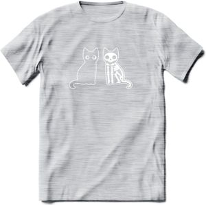 Cat Scan - Katten T-Shirt Kleding Cadeau | Dames - Heren - Unisex | Kat / Dieren shirt | Grappig Verjaardag kado | Tshirt Met Print | - Licht Grijs - Gemaleerd - XL