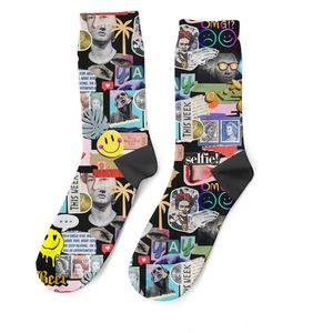 Goby Collage Art Sokken – Happy Socks - Grappige Sokken - Vrolijke Sokken - Maat 35–39