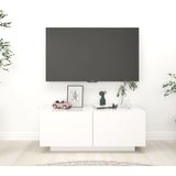 The Living Store TV-meubel - Hifi-kast - 100 x 35 x 40 cm - Hoogglans wit