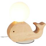 Relaxdays nachtlampje kinderen - walvis - houten nachtlamp - led bureaulamp - kinderlamp
