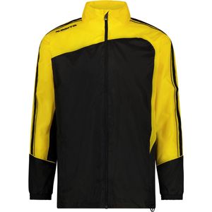 Masita | Windbreaker Forza - Volwassenen - Regen- Windjack met Capuchon - BLACK/YELLOW - S