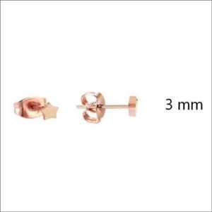 Aramat jewels ® - Zweerknopjes ster rosékleurig chirurgisch staal 3mm