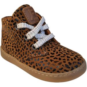Jochie - Freaks 24101 - Halfhoge Schoen - Cognac - Leder - Luipaard Print