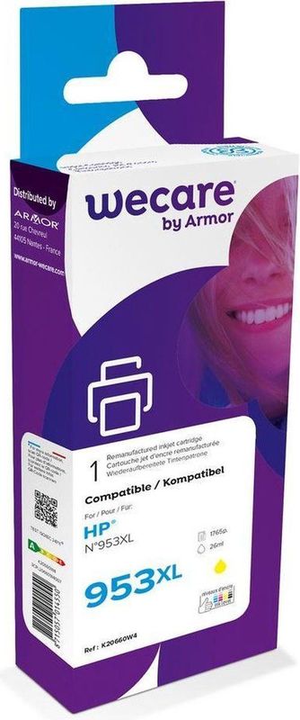 weCare - Cartridge - Geel - Compatibel met HP 953 XL - Inhoud 26ml