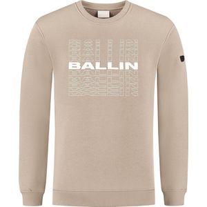 Ballin Amsterdam - Heren Regular fit Sweaters Crewneck LS - Taupe - Maat L