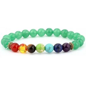 Chakra –Armband Echt Natuursteen - 20 cm - Aventurijn / Aventurien