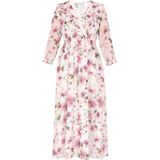 Usha Jurk  groen / rosa / eosine / wit