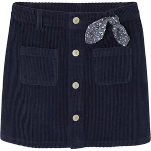 Fluwelen Rok - Marineblauw - Met Knopen - Voor Meisjes