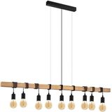 EGLO Townshend Hanglamp - E27 - 150 cm - Bruin/Zwart