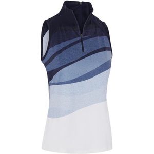 Mouwloze Dames Callaway Golf Polo Gradient Wave Print Peacoat