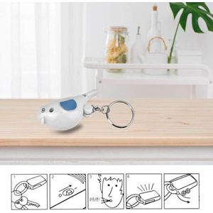 Bird LED Whistle Key Finder Spraakbesturing Bird Shape - Mini Key Anti-Lost Tracer Finder Met LED-lampje Voor Sleutelportemonnee Mobiele (Wit)